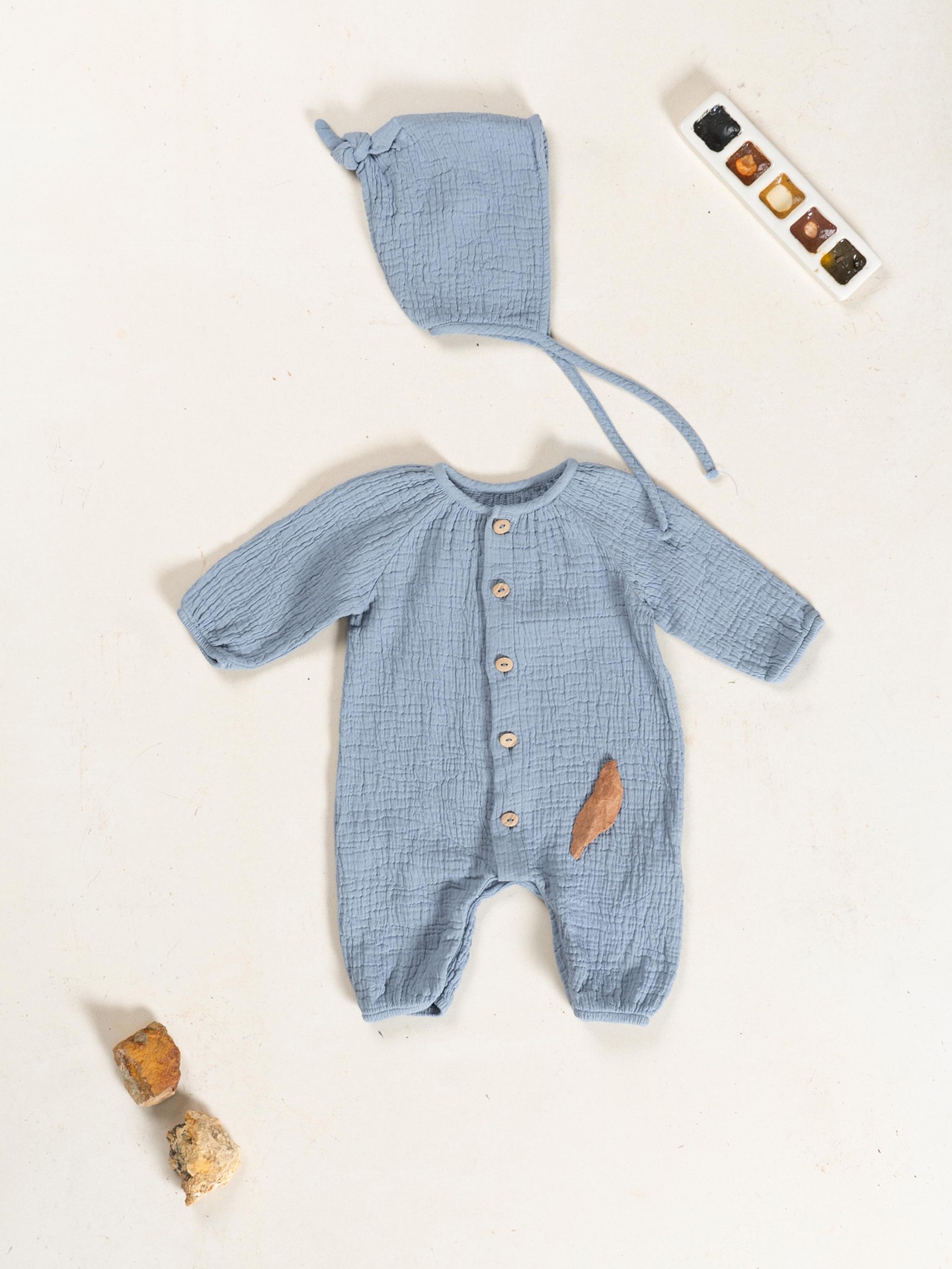 Macacão de tecido em fibras naturais