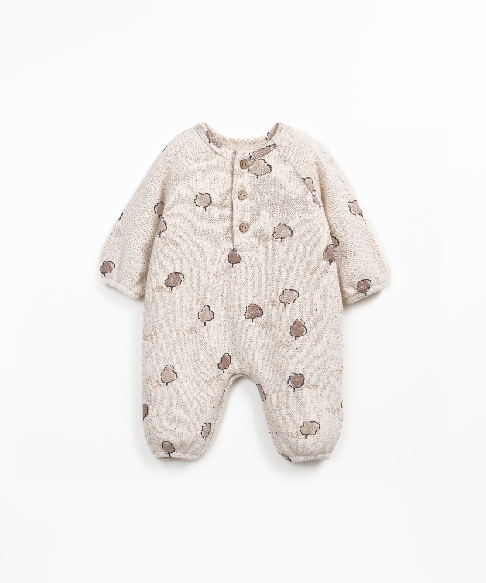 Knit onesie with brushed interior