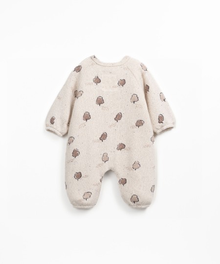 Knit onesie with brushed interior