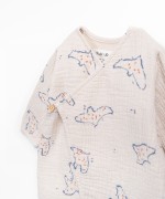 Pelele de tejido con estampado de pjaros