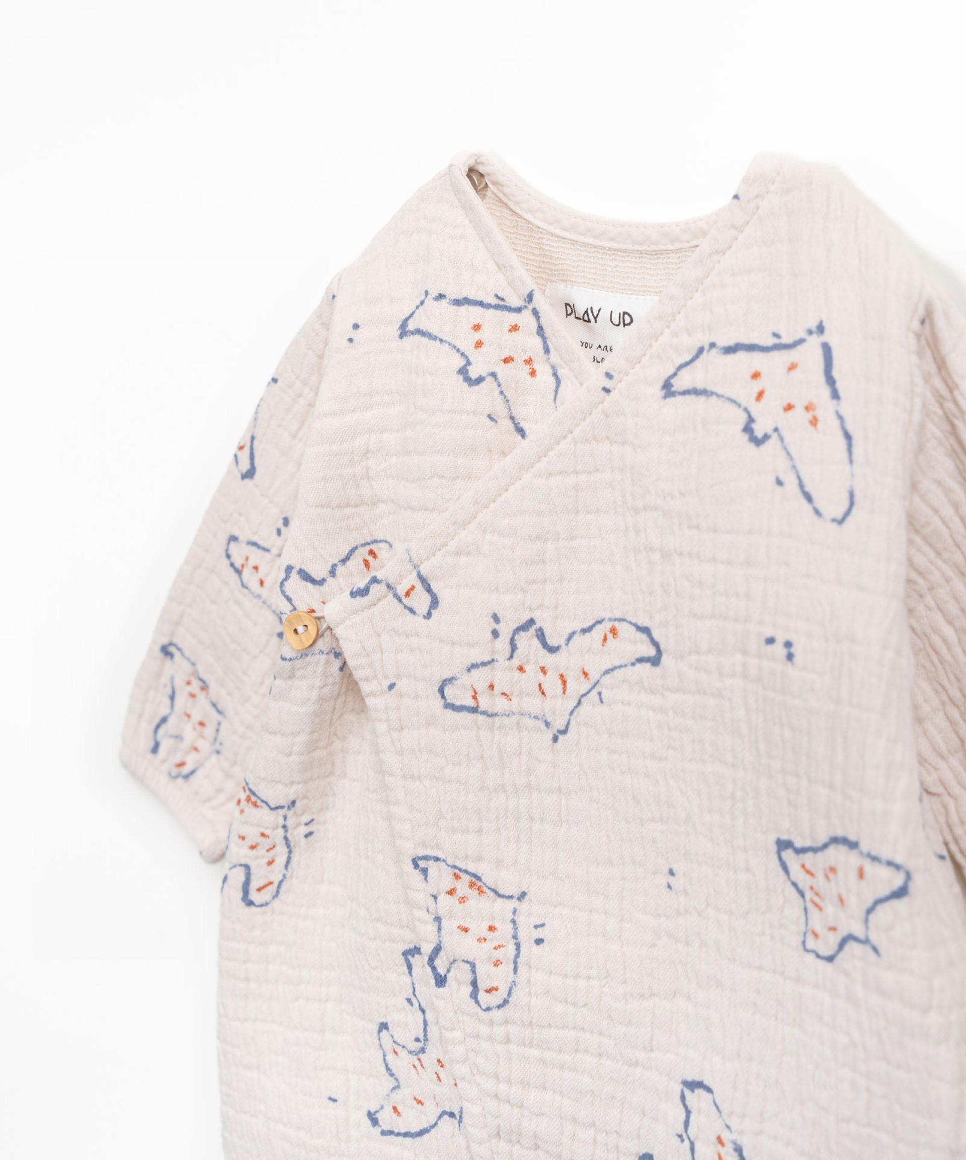 Pelele de tejido con estampado de pjaros