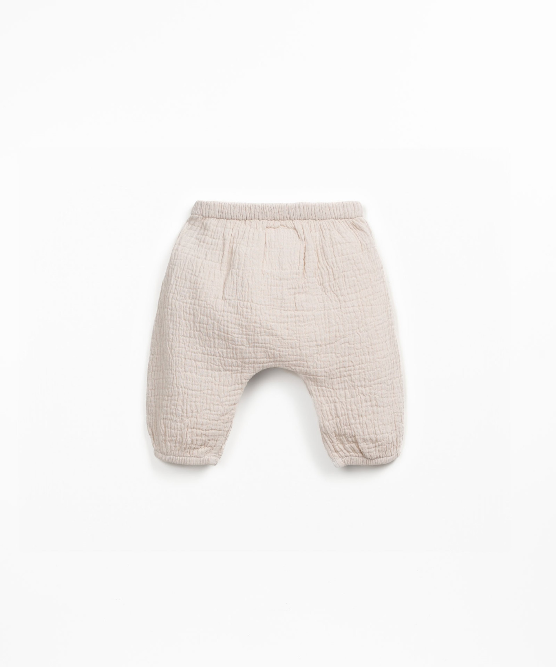 Pantalones de tejido de algodn con cintura elstica