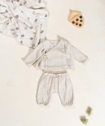 Pantalones de tejido de algodn con cintura elstica