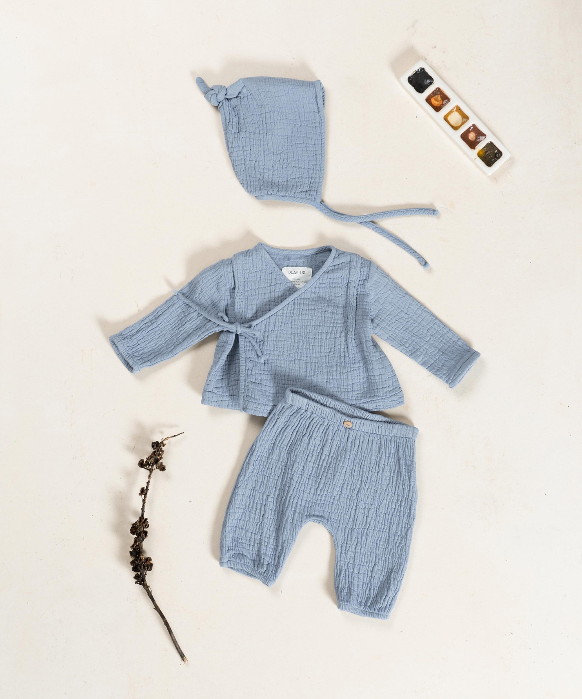 Pantalones de tela de algodn con cinturilla elstica