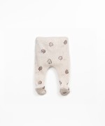 Calas de malha com estampado de rvores