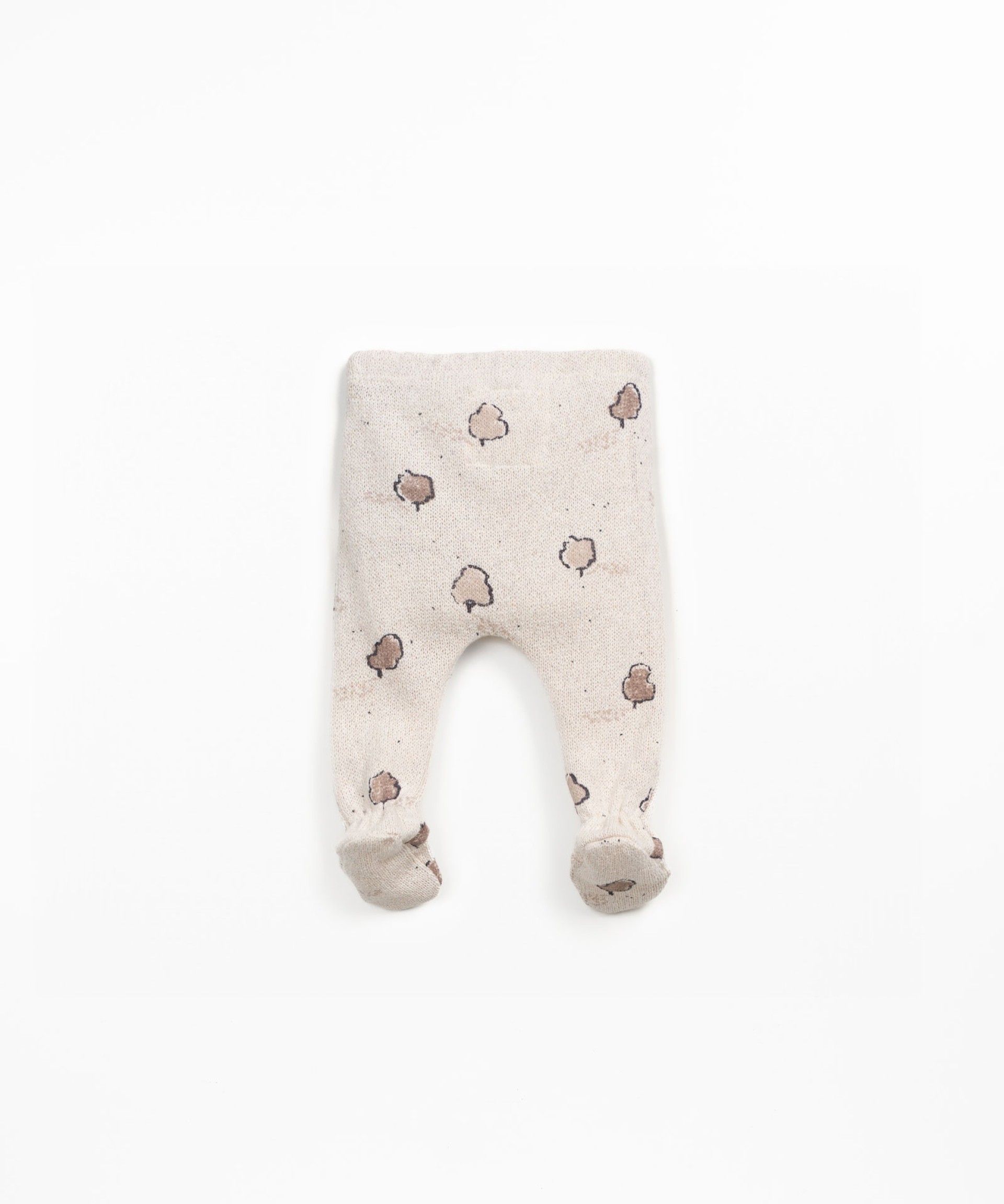 Calas de malha com estampado de rvores