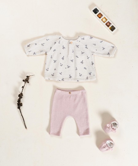 Leggings com mistura de algodão regenerativo e algodão reciclado