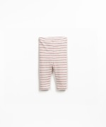 Leggings de punto en algodn orgnico con cintura elstica y rayas decorativas