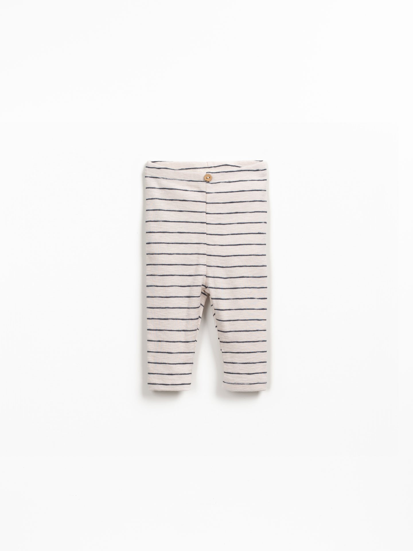 Leggings às riscas em algodão orgânico