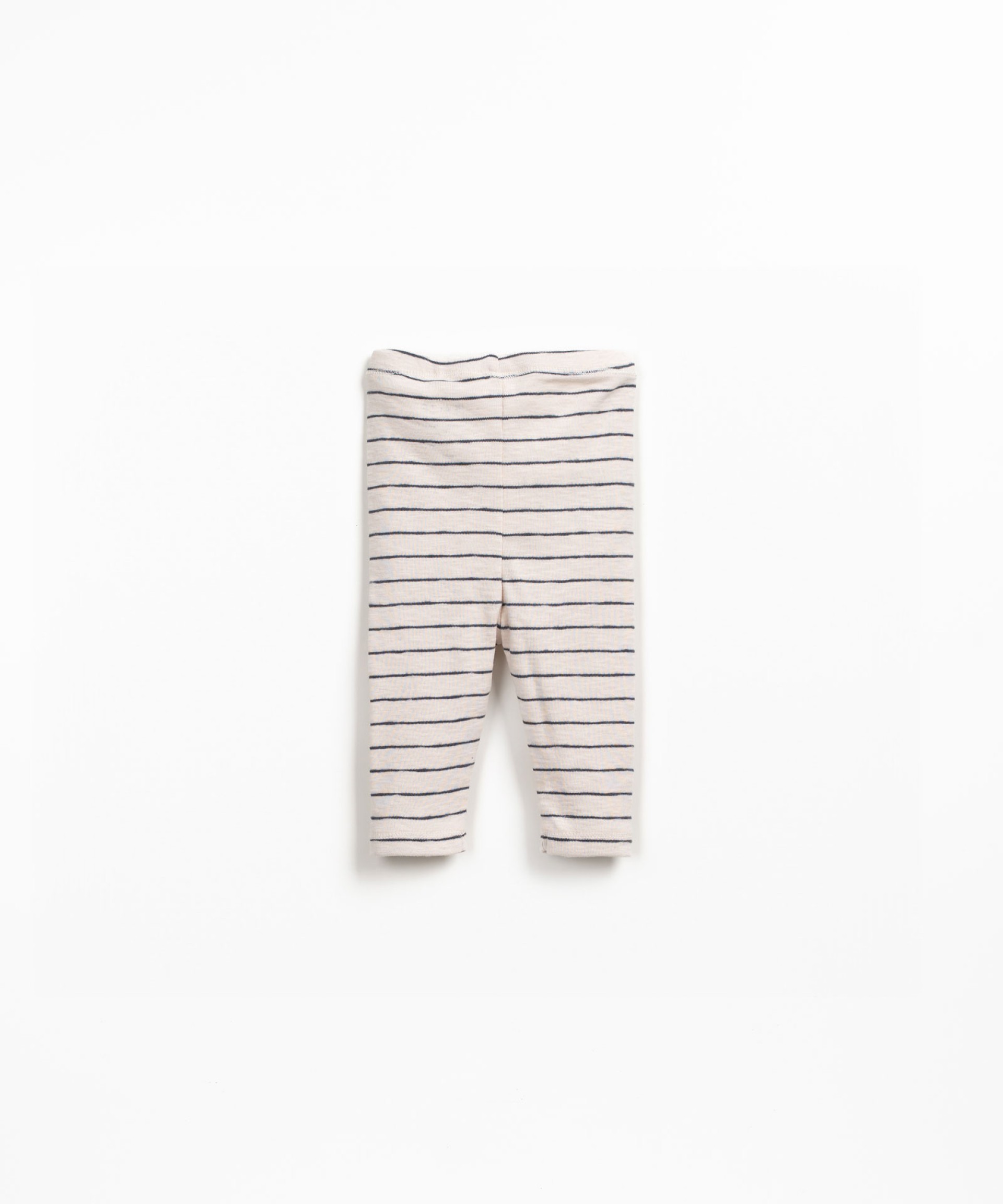 Leggings in jersey di cotone biologico con vita elasticizzata e righe decorative