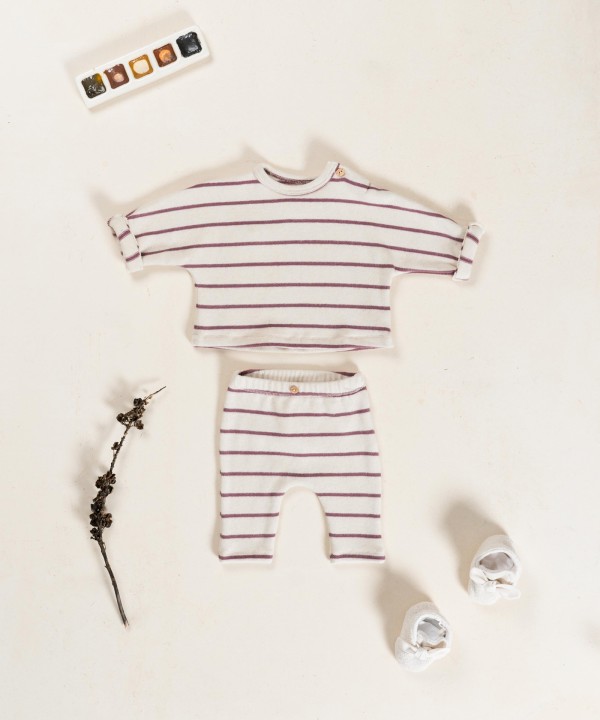 Striped leggings in organic cotton