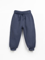 Jersey trousers with cotton, recycled cotton, and recycled polyester