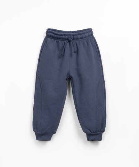 Jersey trousers with cotton, recycled cotton, and recycled polyester