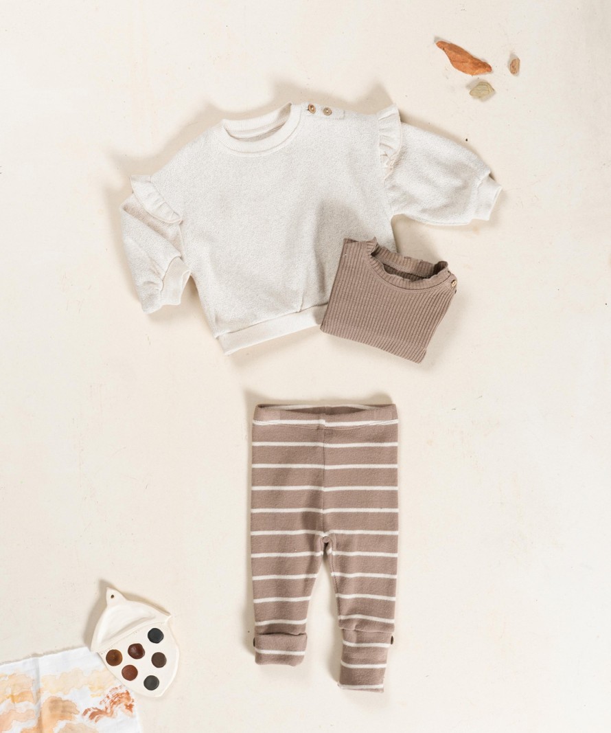 Sweatshirt with ruffle on the shoulder