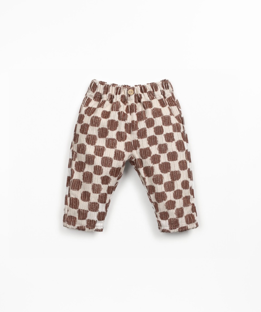 Corduroy trousers with print