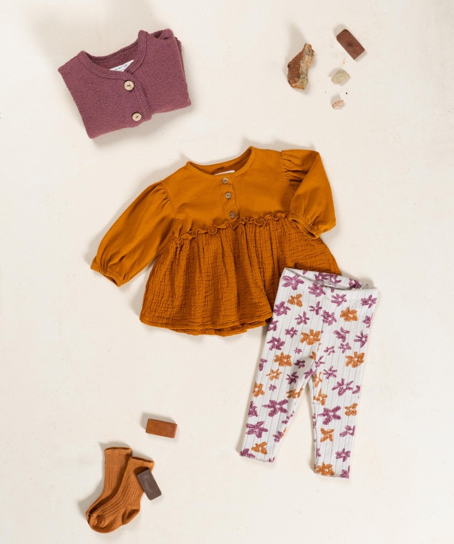 Leggings in maglina con miscela di fibre naturali e riciclate