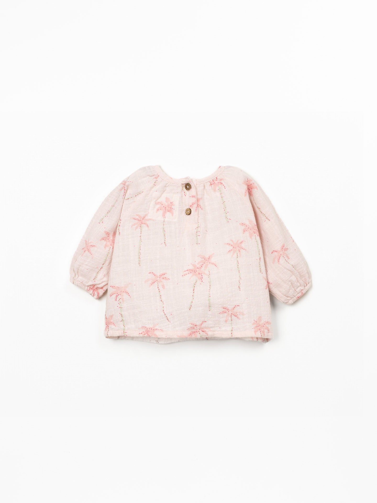 Blusa in tessuto con stampa di palme