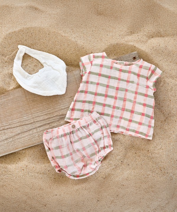 Blusa con stampa a quadri