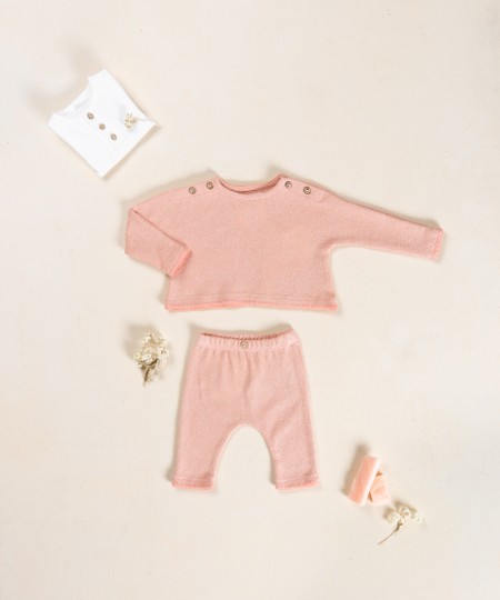 Sweater in a blend of natural and recycled fibers