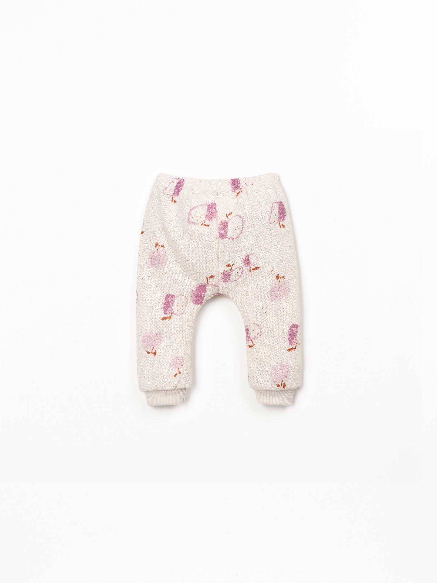 Pantaloni in maglia con stampa di mele