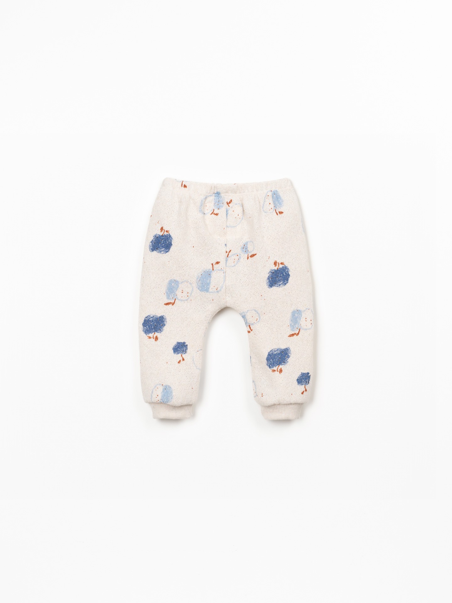 Pantaloni in maglia con stampa di mele