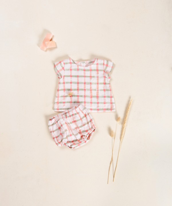 Organic cotton fabric shorts with pattern