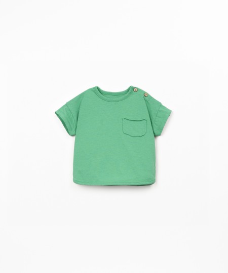 Jersey t-shirt in blend of organic cotton and recycled cotton