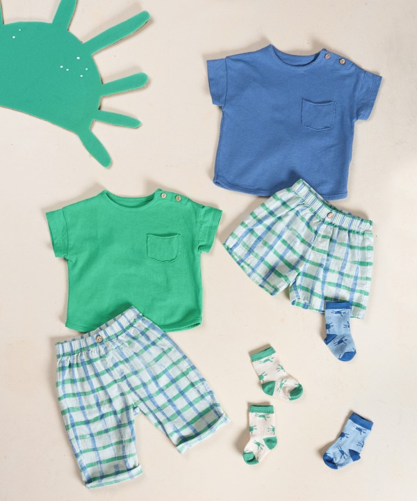 T-shirt di maglina in misto cotone biologico e cotone riciclato