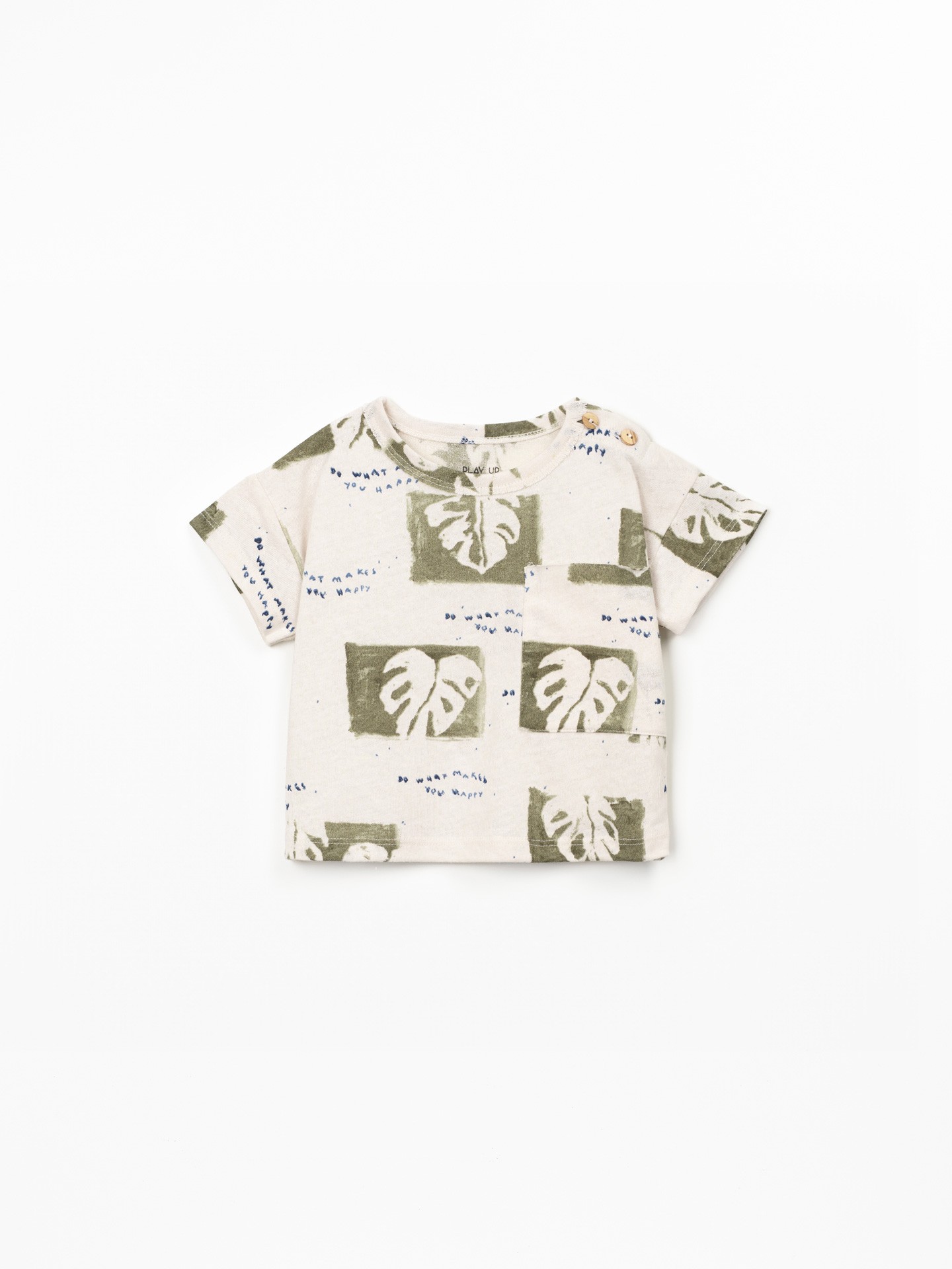 T-shirt in misto fibre naturali con stampa