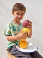 T-shirt in misto fibre naturali con stampa