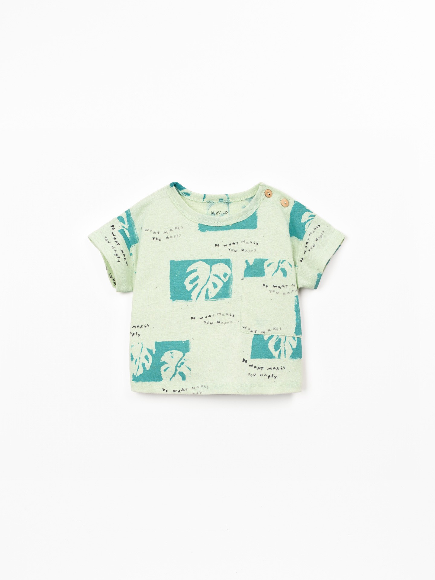 T-shirt in misto fibre naturali con stampa