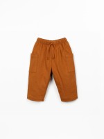 Pantaloni in maglia di cotone biologico e lino