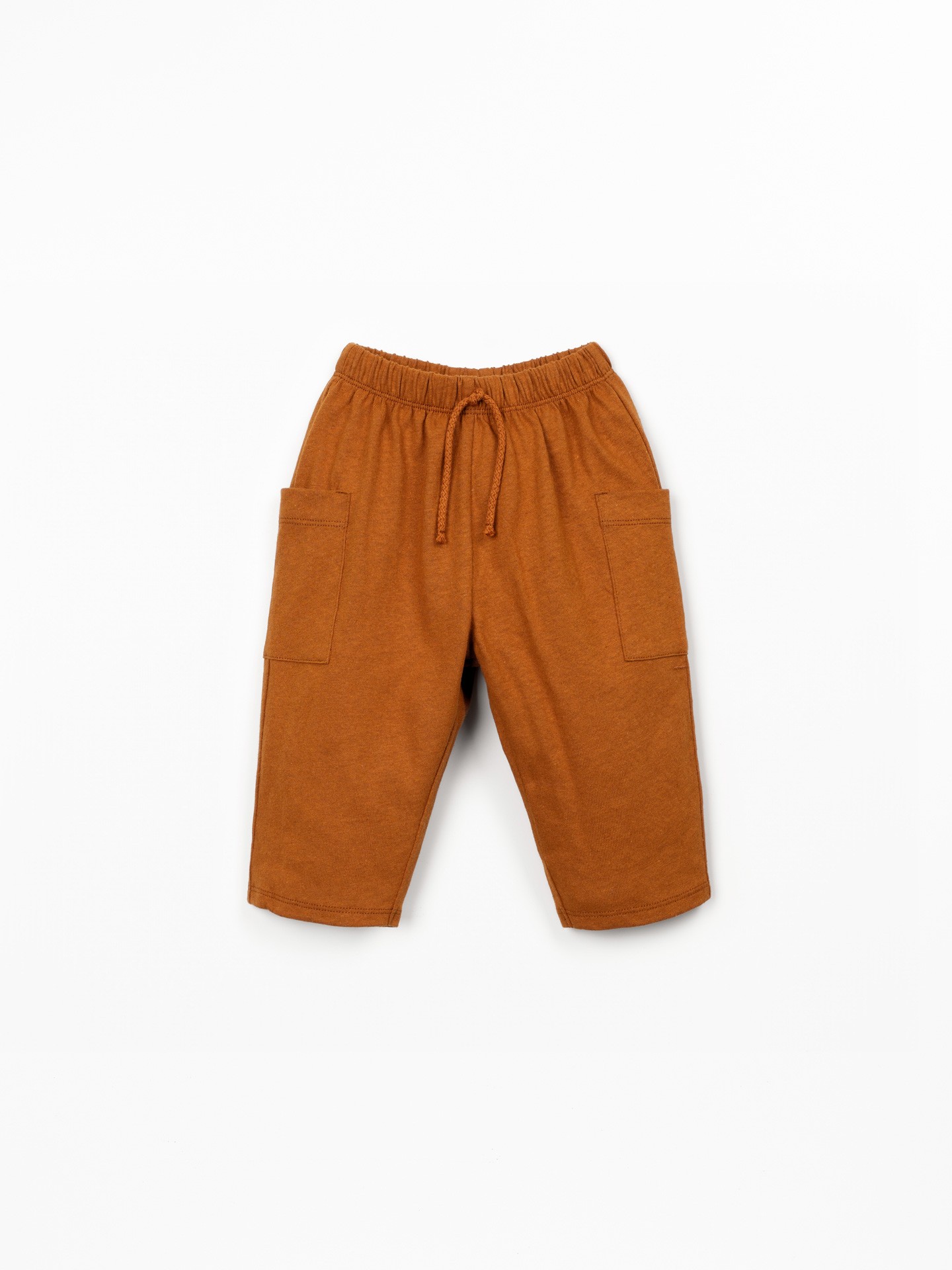 Pantaloni in maglia di cotone biologico e lino