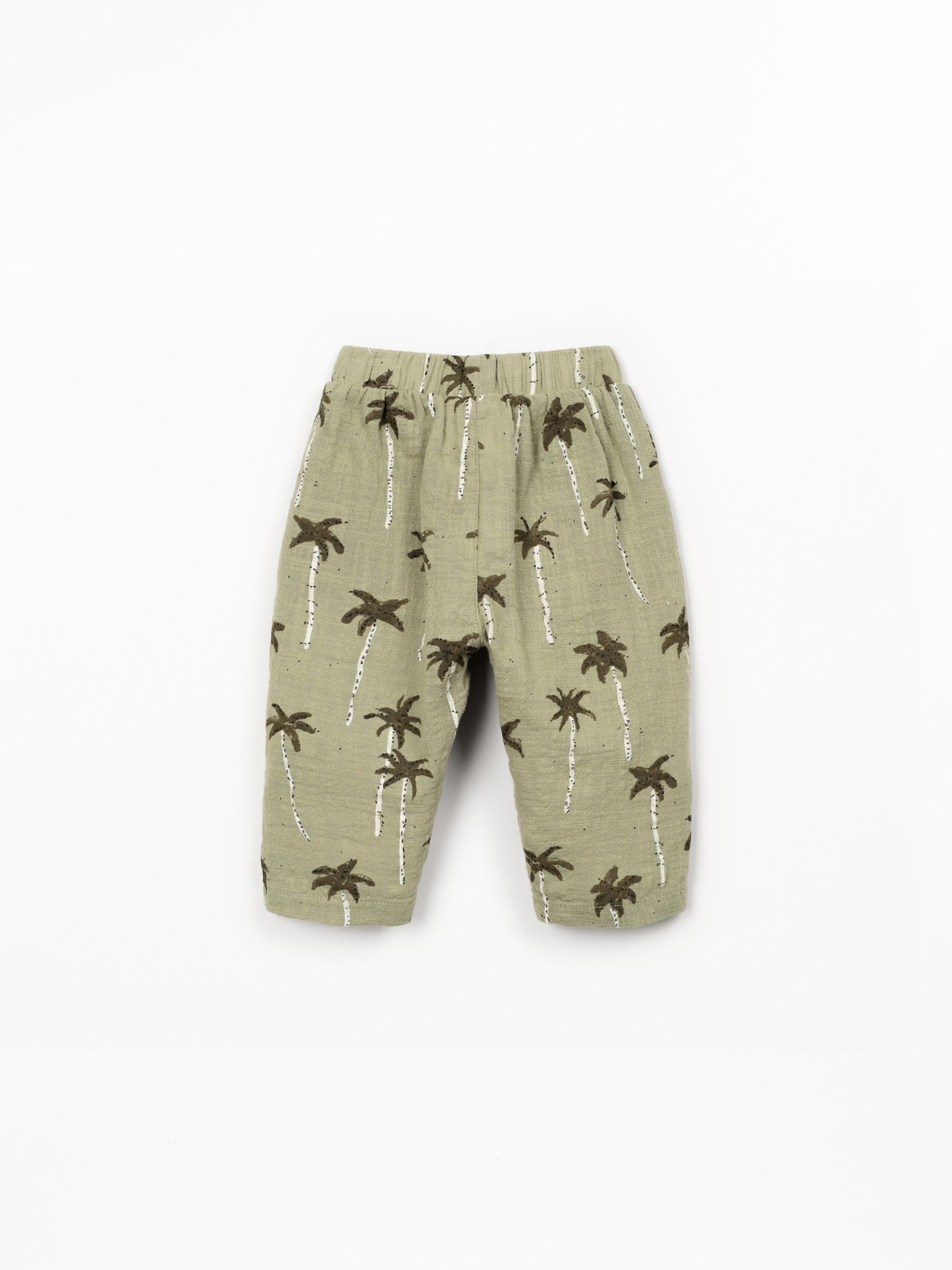 Pantaloni in tessuto con stampa di palme