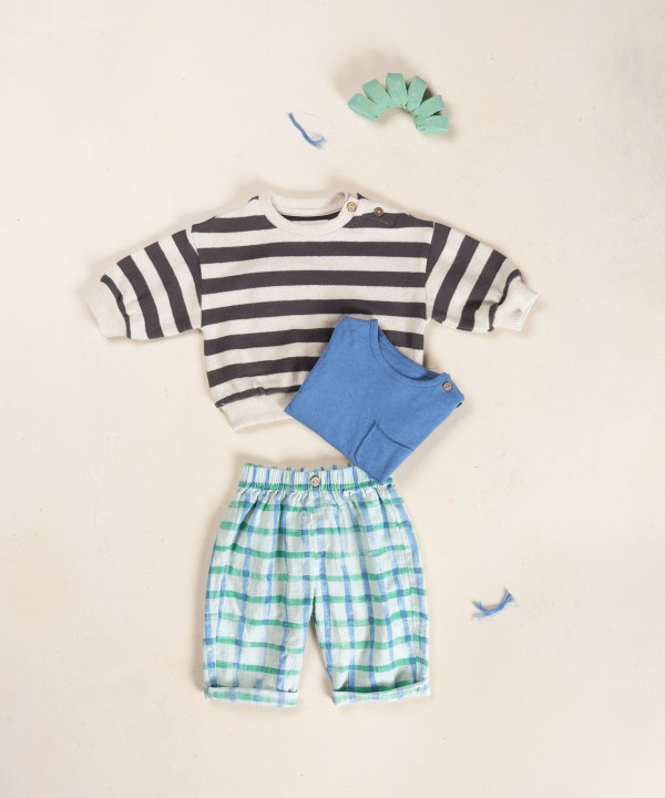 Pantaloni in tessuto con fibre naturali