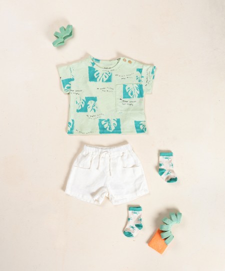 Pantaloncini in maglina di cotone biologico