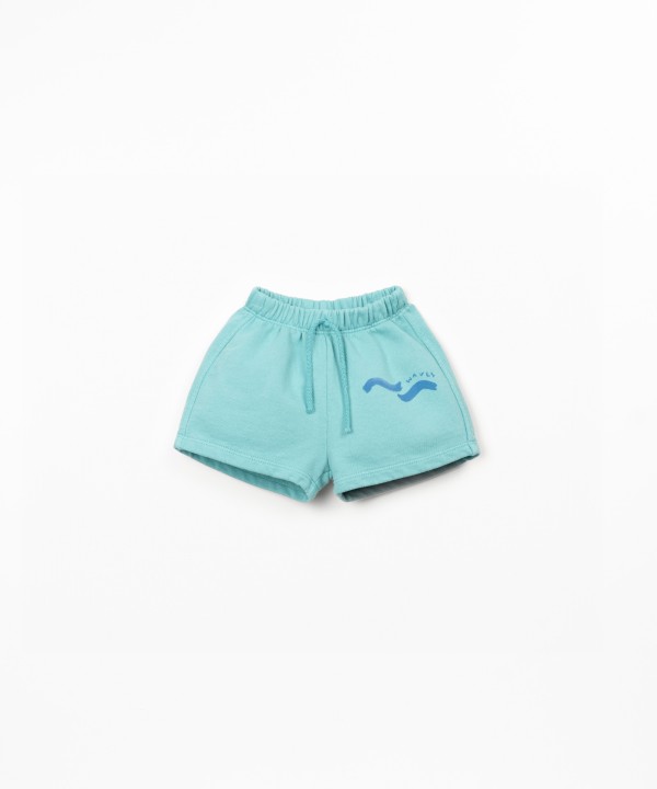 Shorts in jersey con disegno