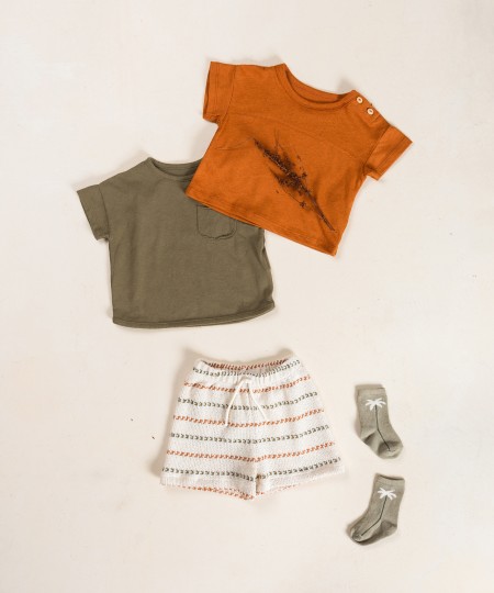 Pantaloncini in misto fibre riciclate e fibre naturali