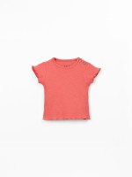 T-shirt in jersey a costine di cotone biologico