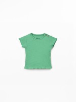 T-shirt in jersey a costine di cotone biologico