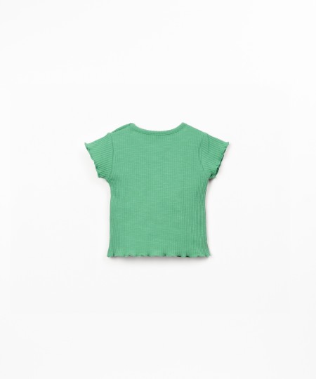 Camiseta de punto acanalado de algodón orgánico