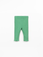 Leggings a costine in cotone biologico