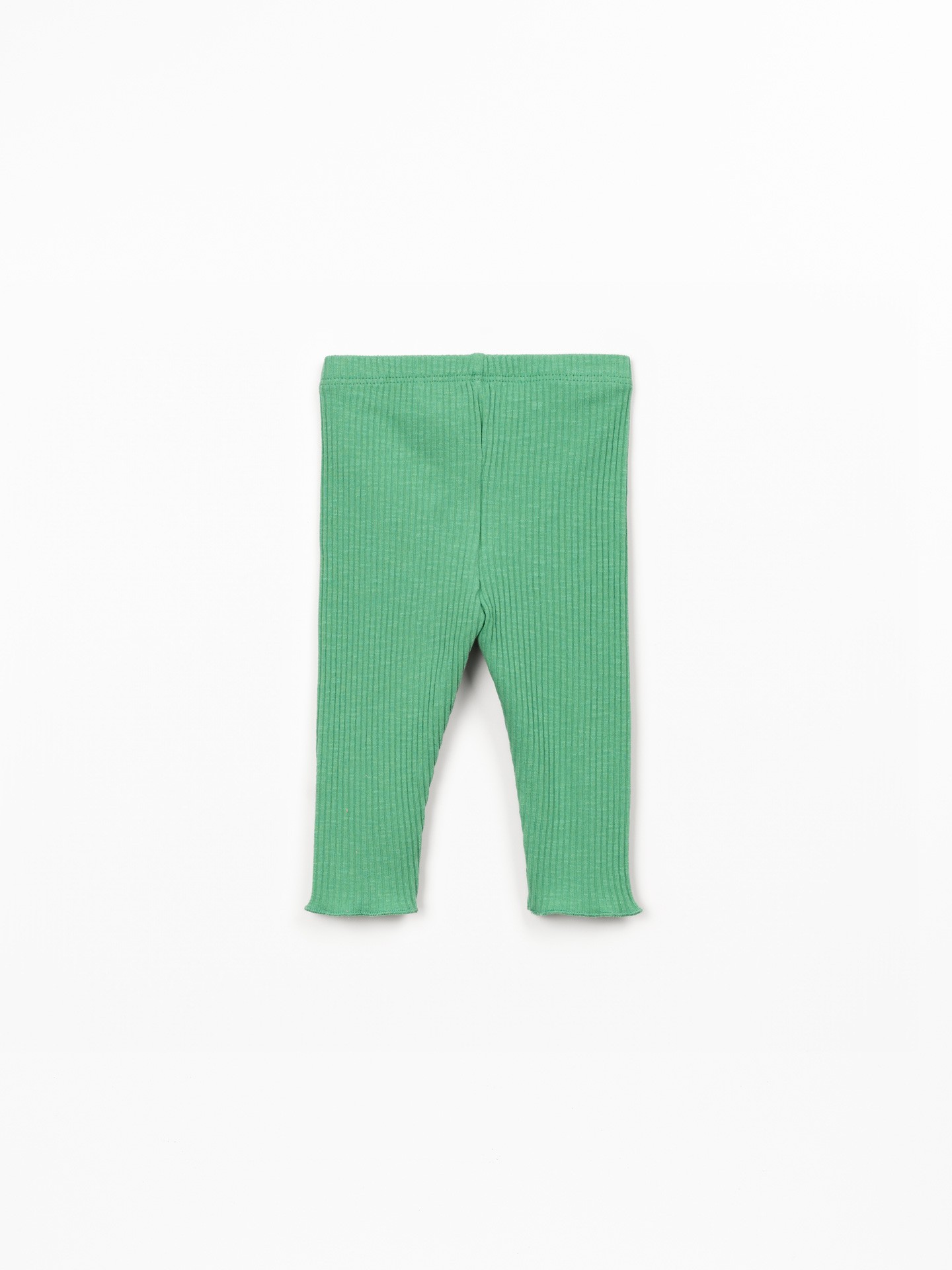 Leggings a costine in cotone biologico