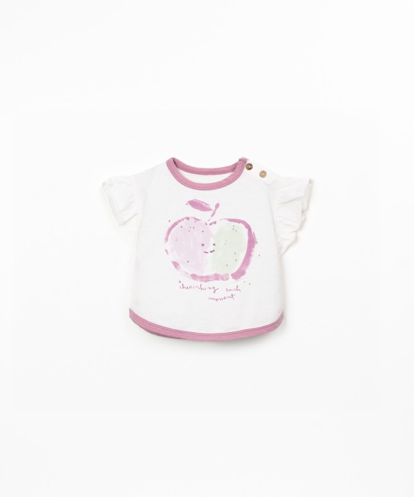 T-shirt con maniche a volant