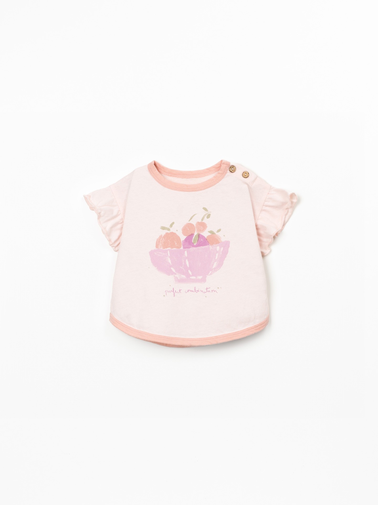 T-shirt con volant sulle maniche