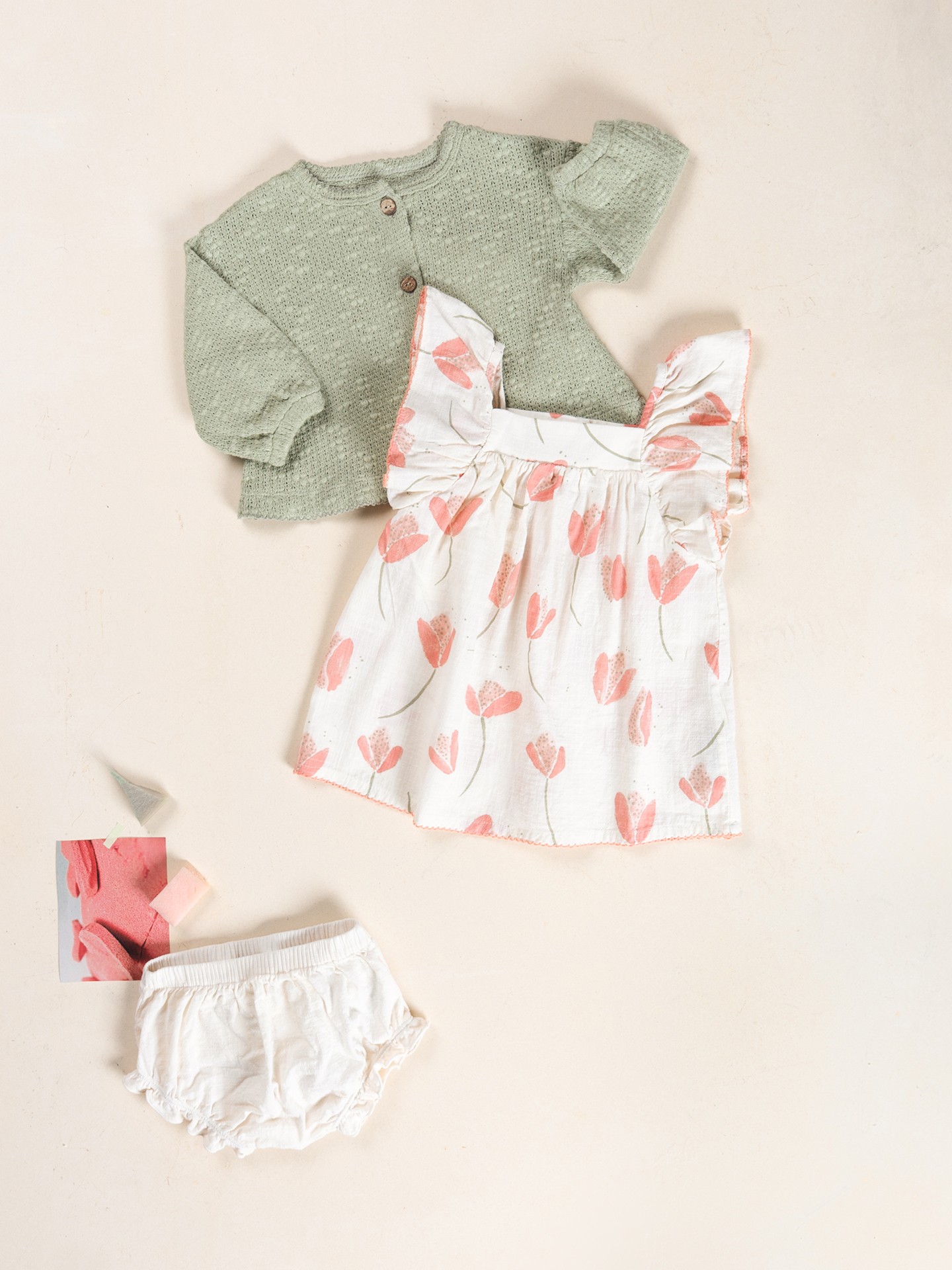 Abito in tessuto con stampa di tulipani