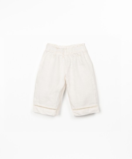 Pantaloni in lino con cintura elastica