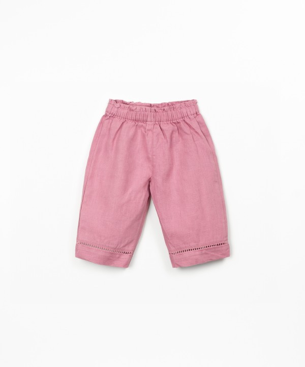 Pantaloni in lino con cintura elastica