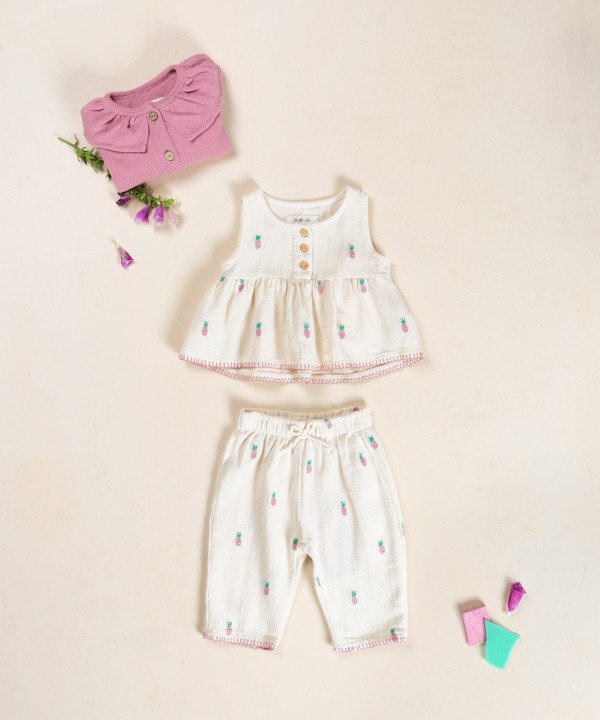 Pantalon en coton bio avec imprim?