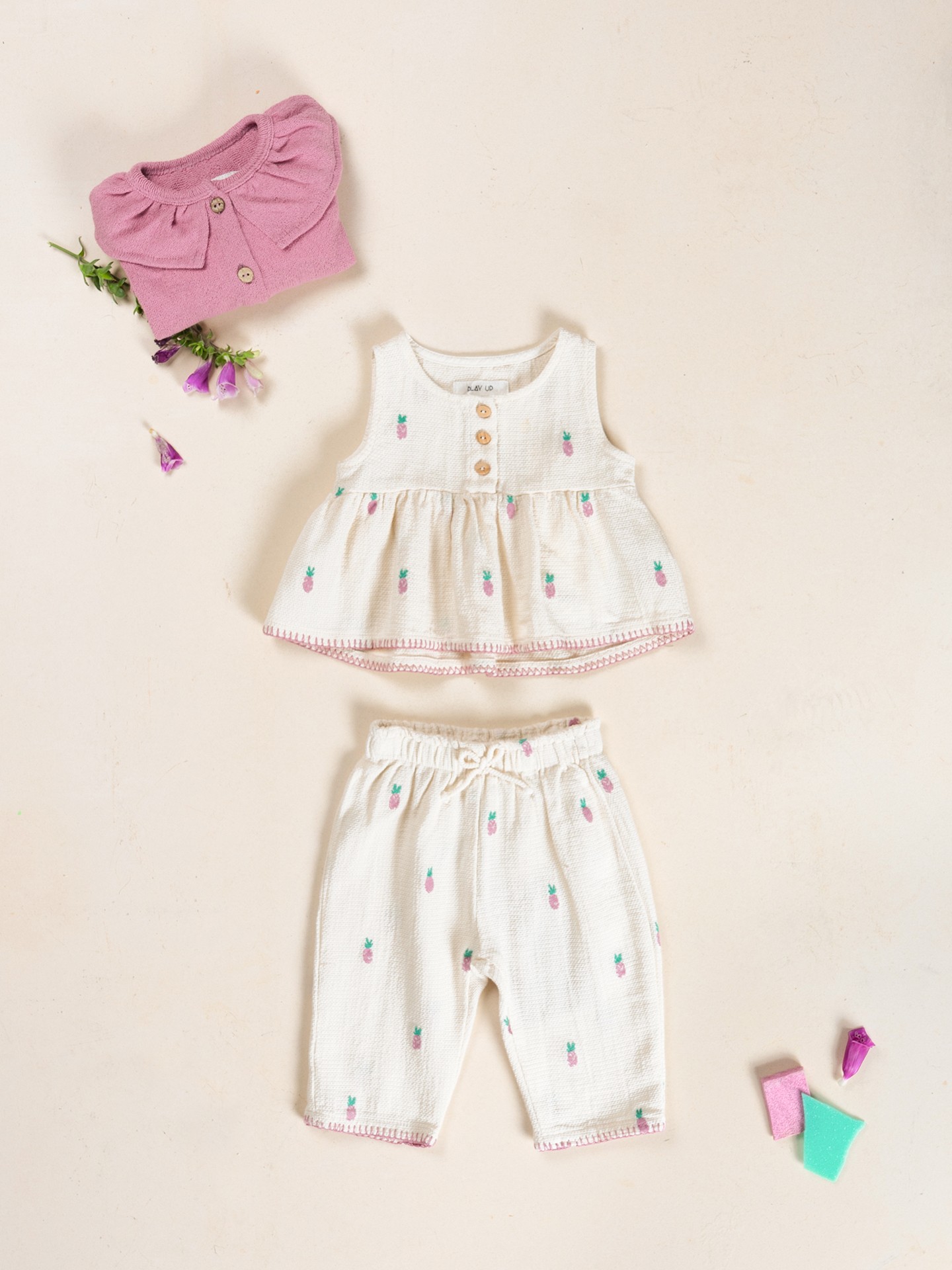 Pantaloni in cotone biologico con stampa